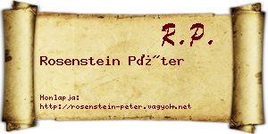 Rosenstein Péter névjegykártya